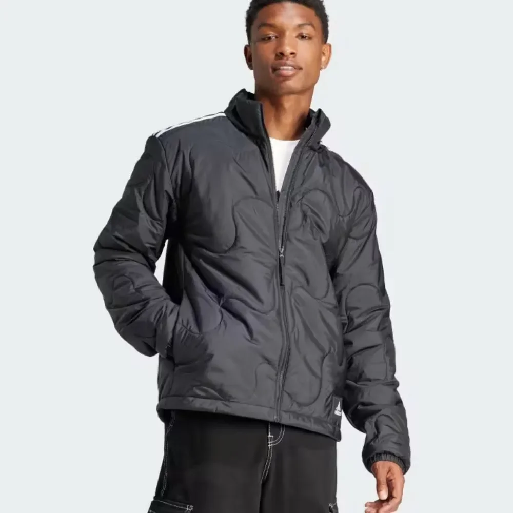 NWT ADIDAS S MEN quilted black jacket nuganic VEGAN New warm new with tag SMALL